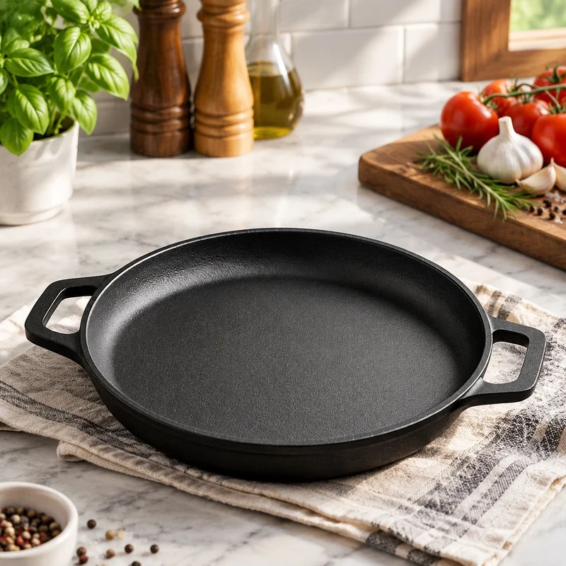 Heavy-Duty Cast Iron Frying Pan with Non-Stick Surface, Ideal for Cooking Steaks, Eggs, Pancakes, and Veggies Indoors or