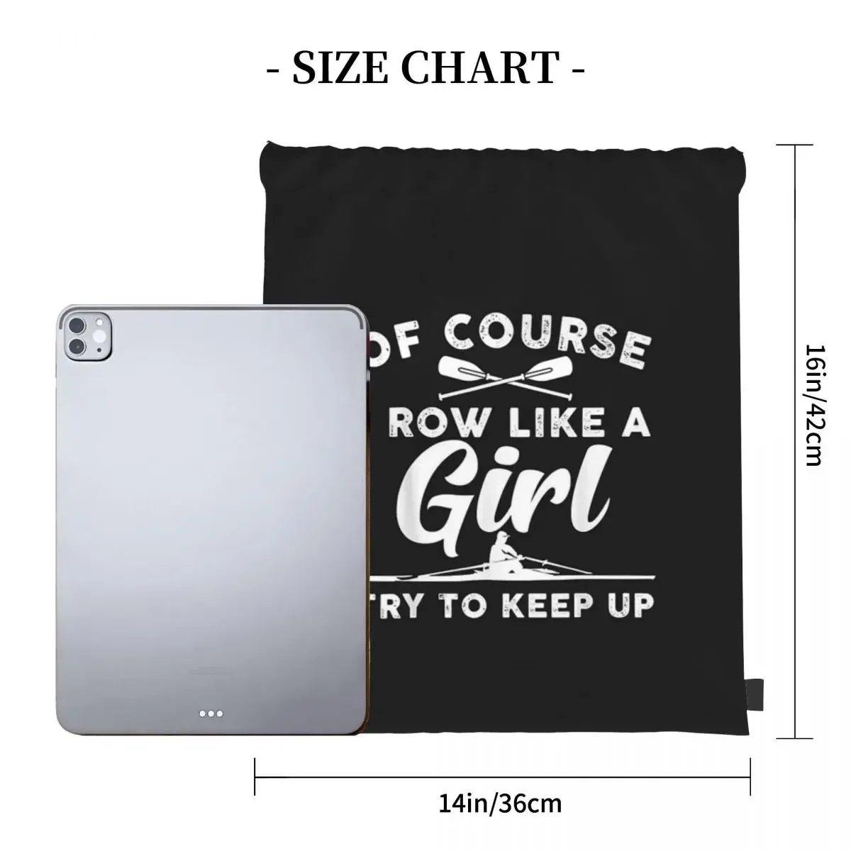 Funny Rowing Art For Girls Women Crew Rowing Row Coxswain Backpack Portable Drawstring Bags Drawstring Bundle Pocket BookBag