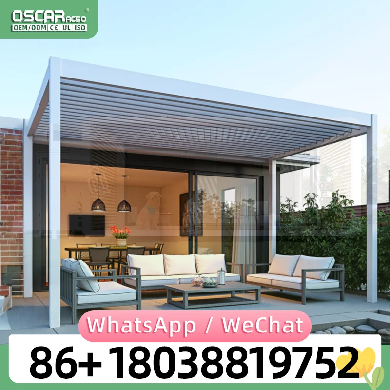 Outdoor 4x4 Wood WPC Pergola Kit Aluminum Gazebo with Powder Coated Frame for Garden Backyard Patio pergola