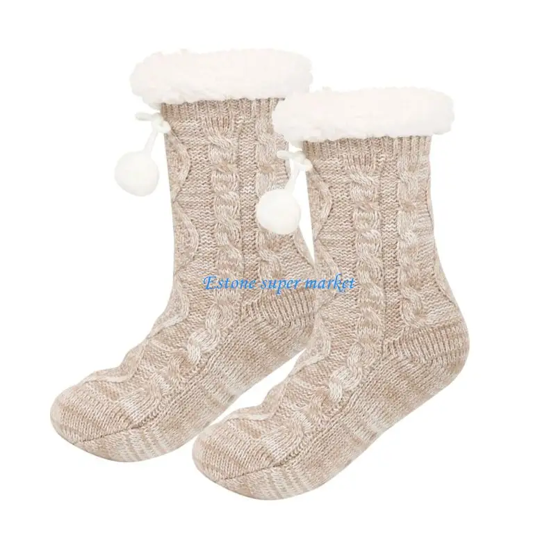 090B جوارب شتوية للأمهات مع نسيج أكريليك عازل للحرارة للنساء الحوامل راحة منزلية ودعم الدورة الدموية #2