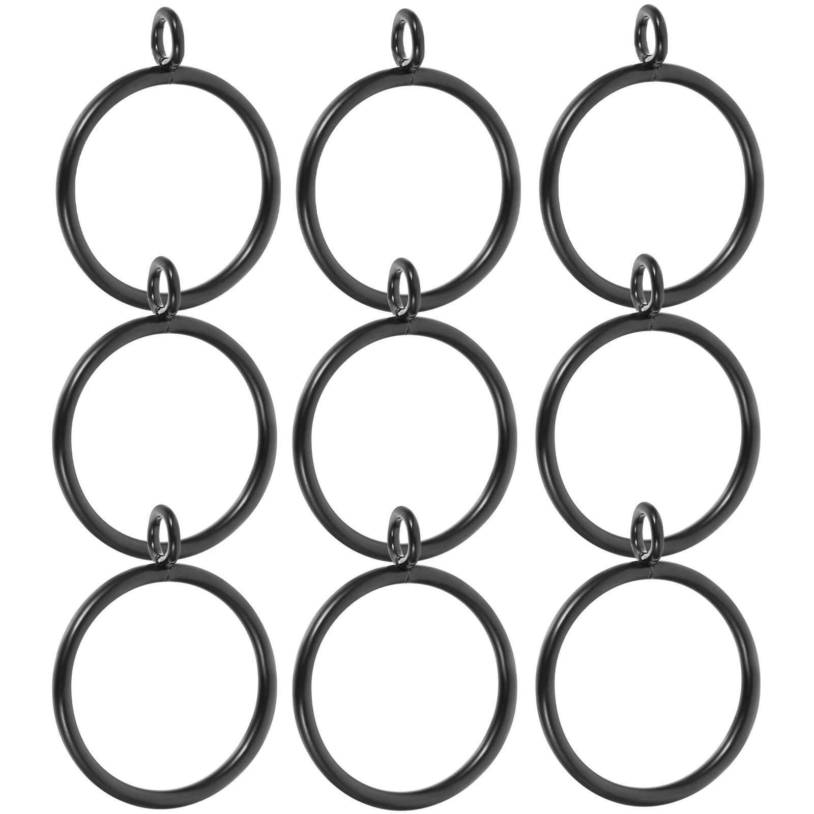 

40pcs Black Curtain Rings Eyelets for Rods 38mm Metal Rust Resistant Fits 25mm Diameter Easy Installation Suitable