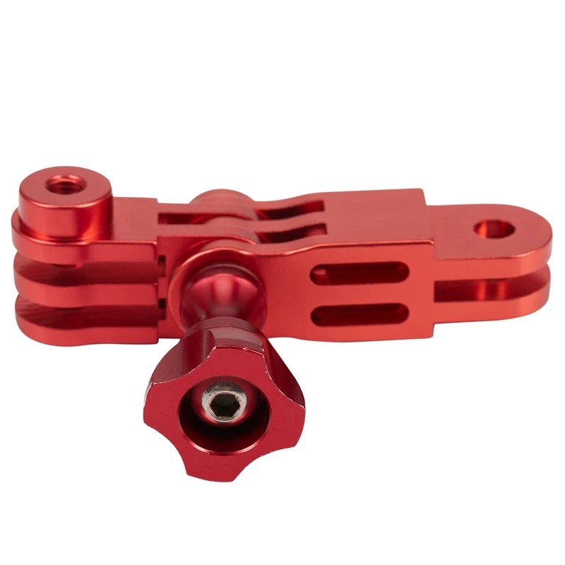 2X CNC Aluminium Alloy Three-Way Pivot Arm Mount Adapter For GOPRO Hero 1 2 3 3+ 4 5 Session/Xiaomi Yi/SJ Red