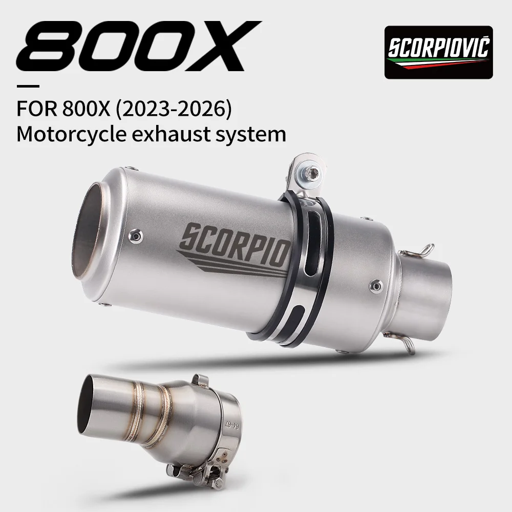 For 800X 51mm Slip On Modified Exhaust Mid Connecting Pipe Set 2023-2026