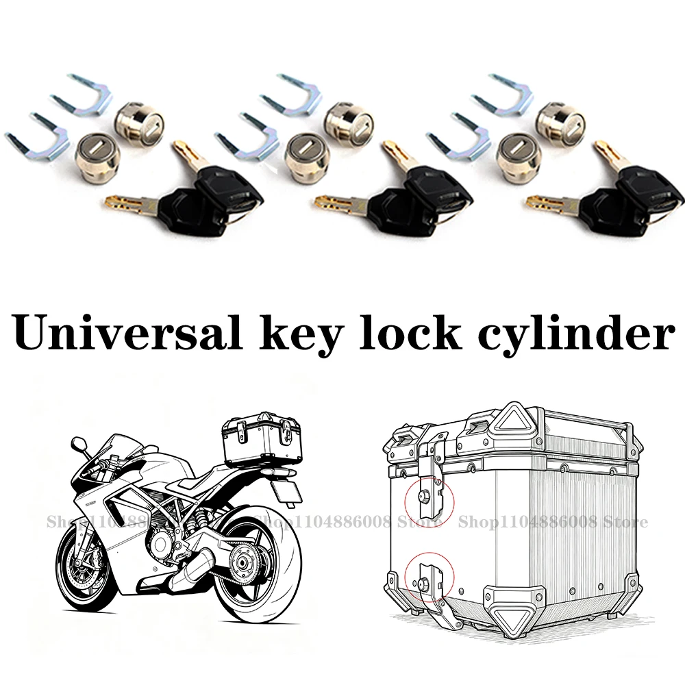 

Keys Lock Cylinder Core Plug Universal for Motorcycle Top Box Case Luggage Trunk Storage Toolbox Accessories Replacement