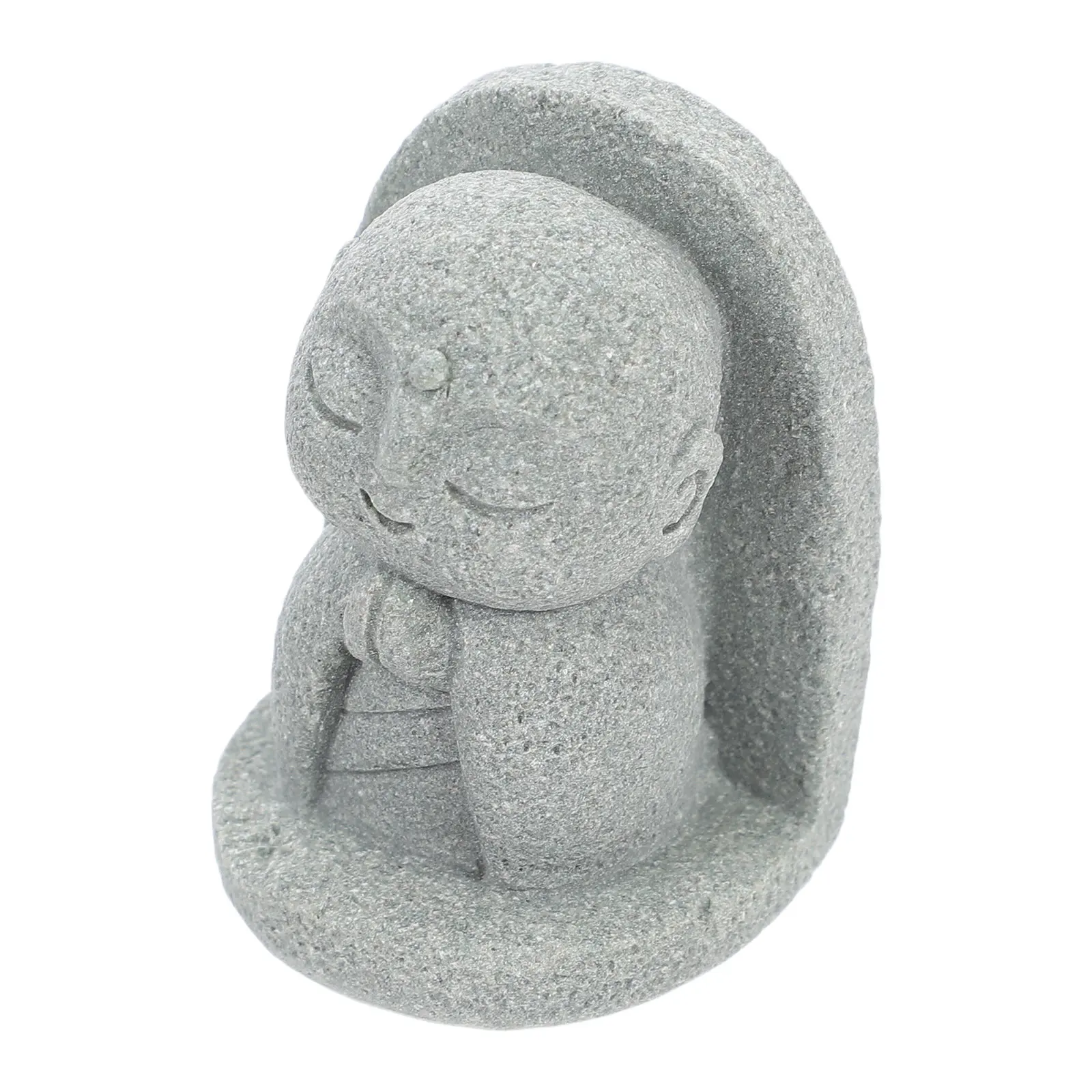 Mini Jizo Statue Japanese Style Sandstone Buddhist Ornament for Home Office Zen Garden Aquarium Fish Tank Decoration