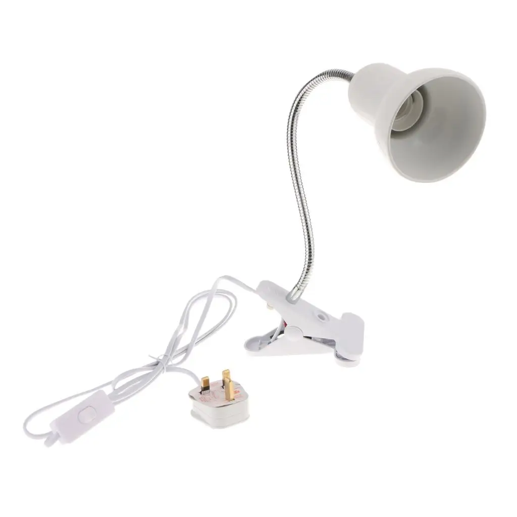 Reptile Clip Lamp Flexible Lamp Holder Adjustable E27 Socket Desk Lamp Heating Fixture for Household Decoration