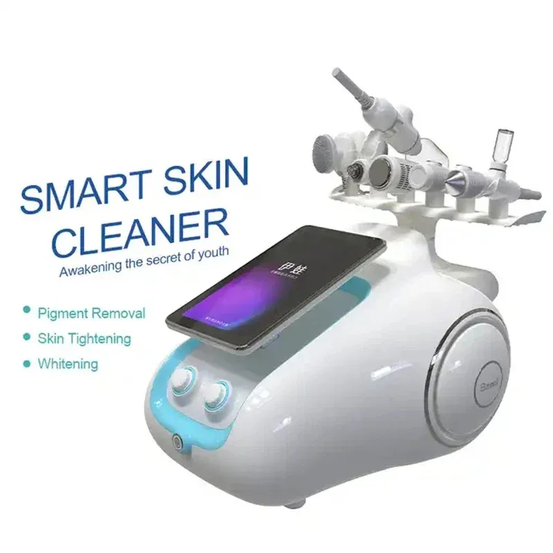 

Portable 6 in 1 Hot Spray Silicone RF Vibration Massage Ultrasonic Aqua Peeling Face Skin Cleaning Machine