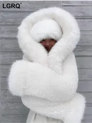 LGRQ 2024 new winter fashion, white color, fur thickness, fall coats WQ1006000L