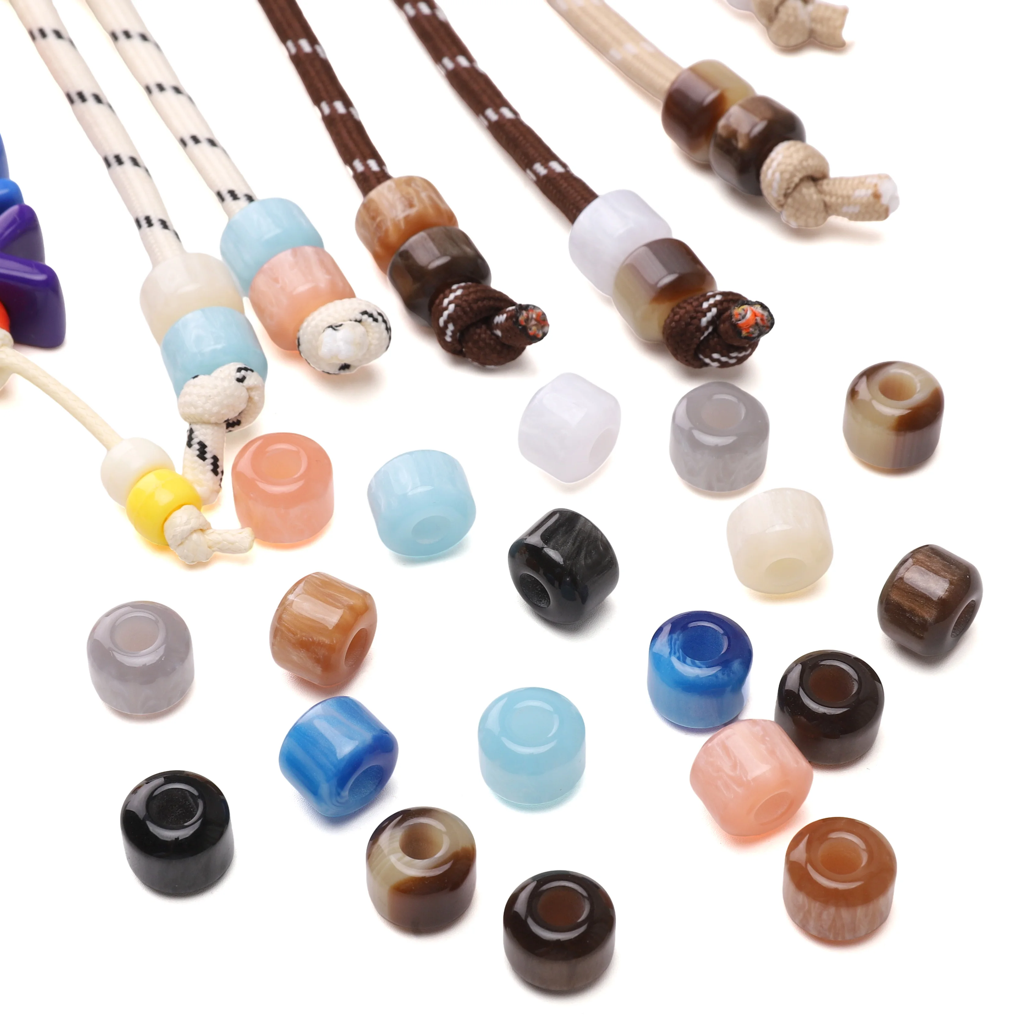 5pcs/bag 12x10mm Minimalist Gold-Plated Resin Large Hole Beads For DIY Bracelets Necklaces Handmade Products