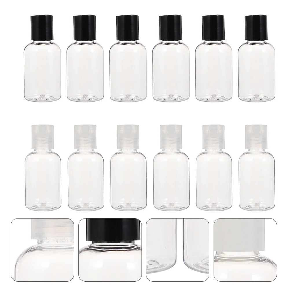 

12Pcs Refillable Leakproof Travel Bottles 50ml Lightweight Dispensers Portable Sub Bottles for Shampoo Lotion Shower