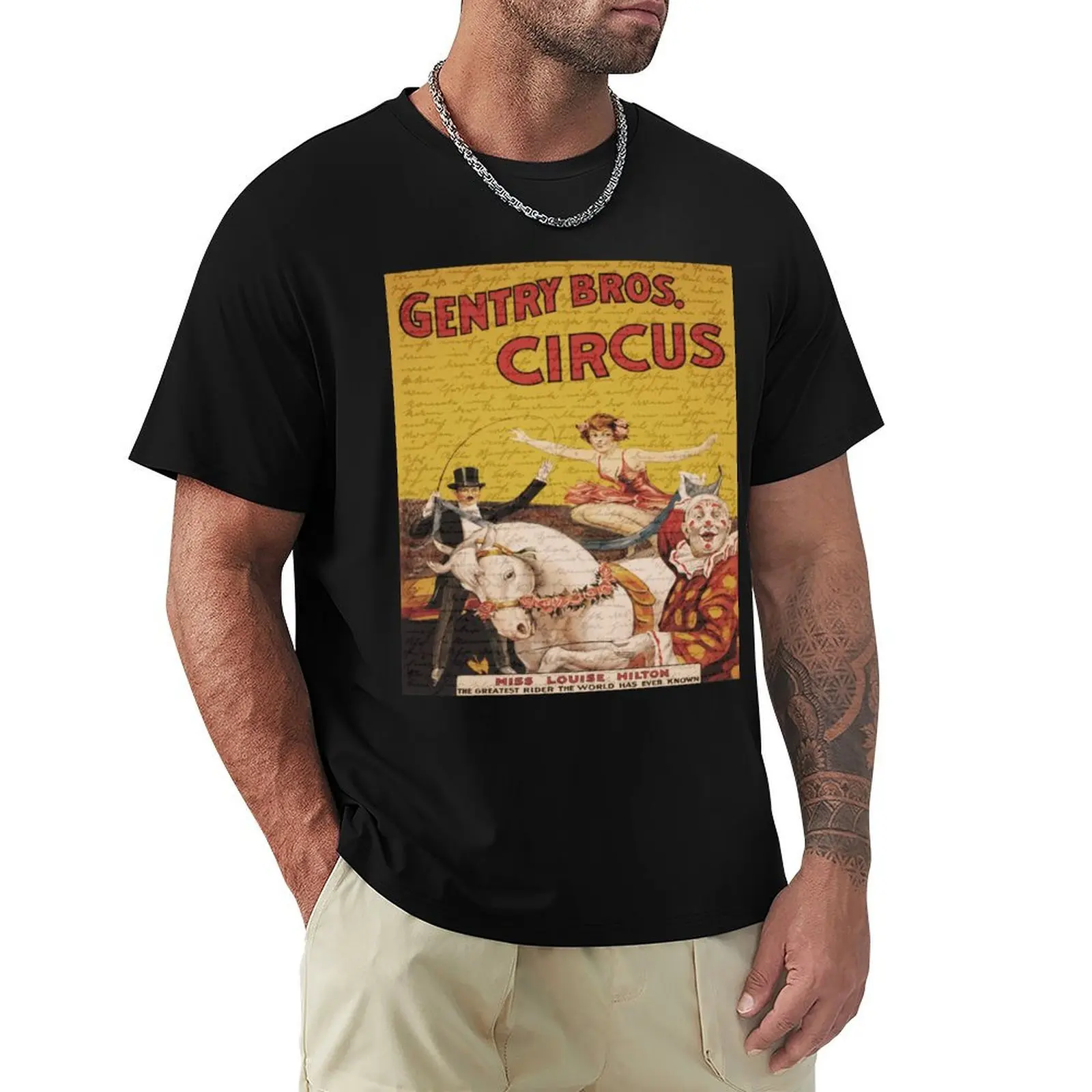 Vintage circus T-Shirt Big Size Short Sleeve Tee for Men