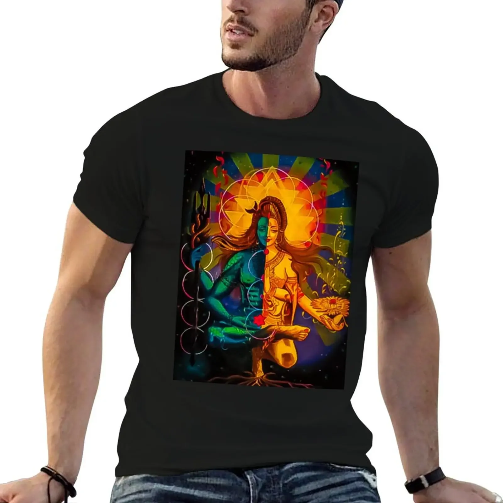 Shivshakti deus shiva e deuseses parvati camiseta gráficos meninos animal impressão oversized t camisa plus size roupas masculinas