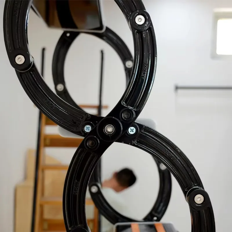 【Best-selling】Electric Modern Folding Ladders Indoor Titanium Magnesium Alloys Hotel Use Domestic Attic Stairs