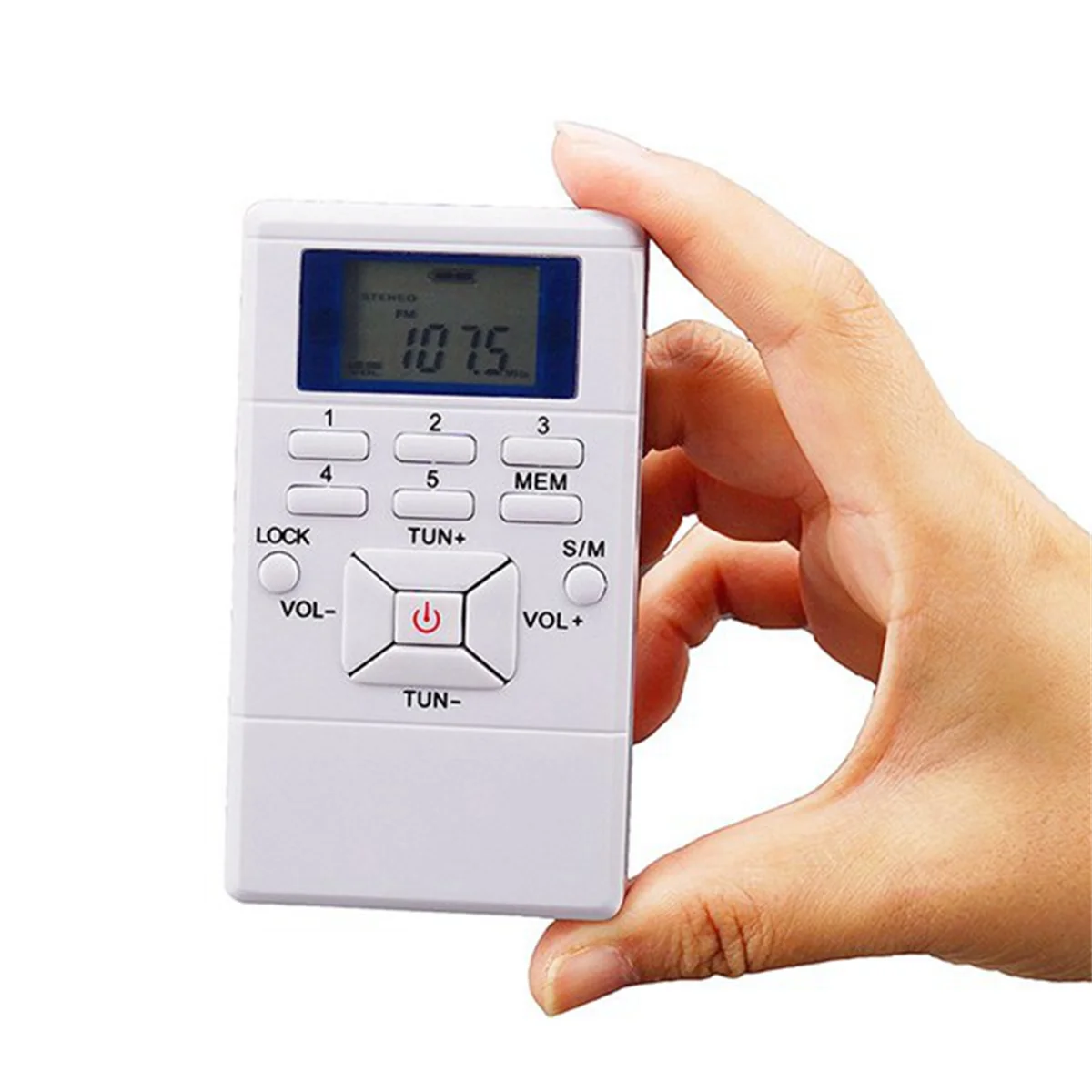 B03B-Digital Fm Radio Mini Speaker Portable Receiver Display Single Band Music Player Led Display Silver Gray