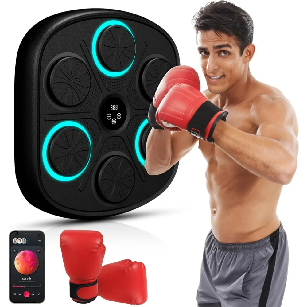 Boxing Machine Music Wall-mounted Intelligent Bluetooth Music Trainer with Boxing Gloves Upgrade Electronic Exercise  Equipment