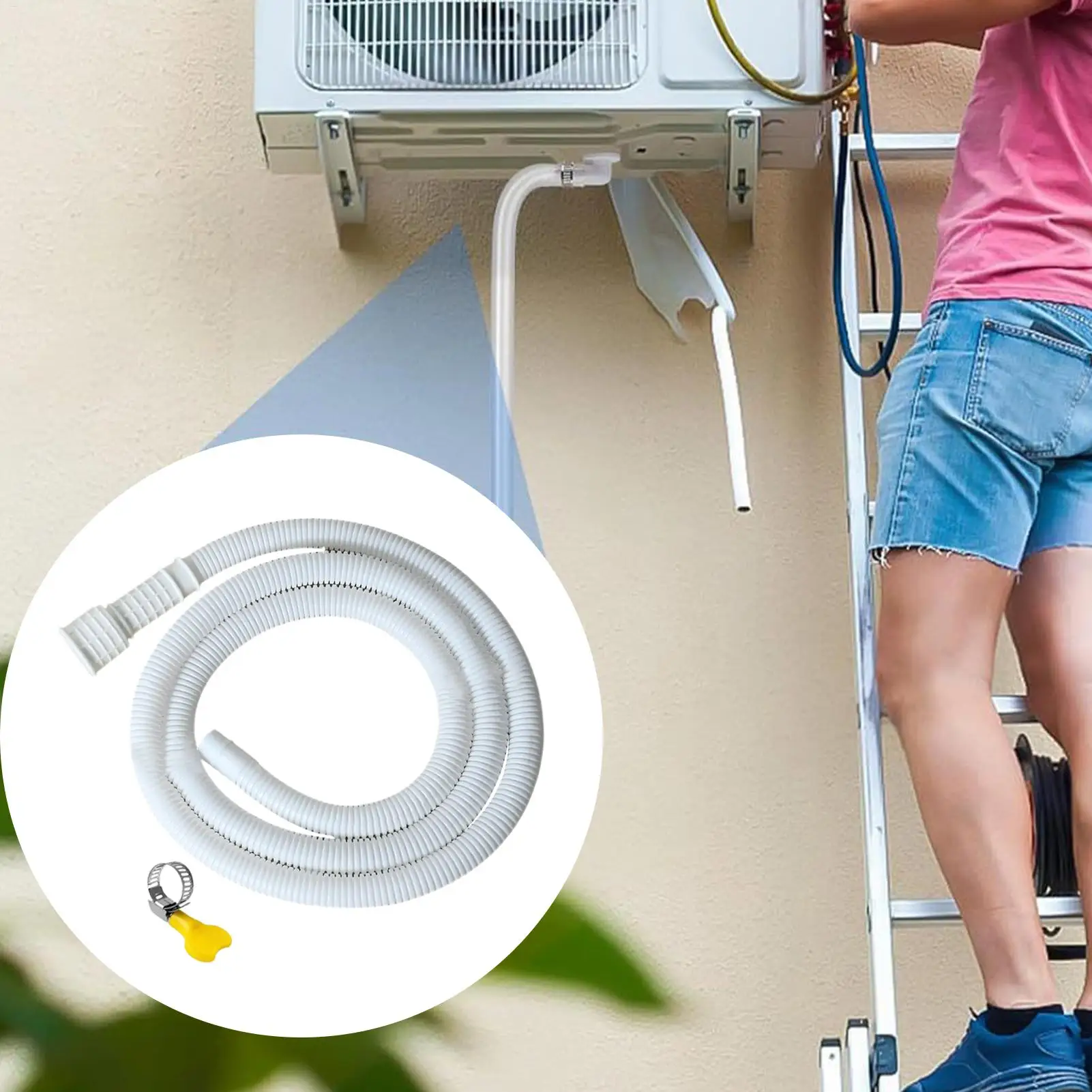 2/3/5m*2.5cm Air Conditioner Drain Hose Flexible Drain Hose With Clip Cuttable Rubber Adapter Dehumidifier Drain Hose