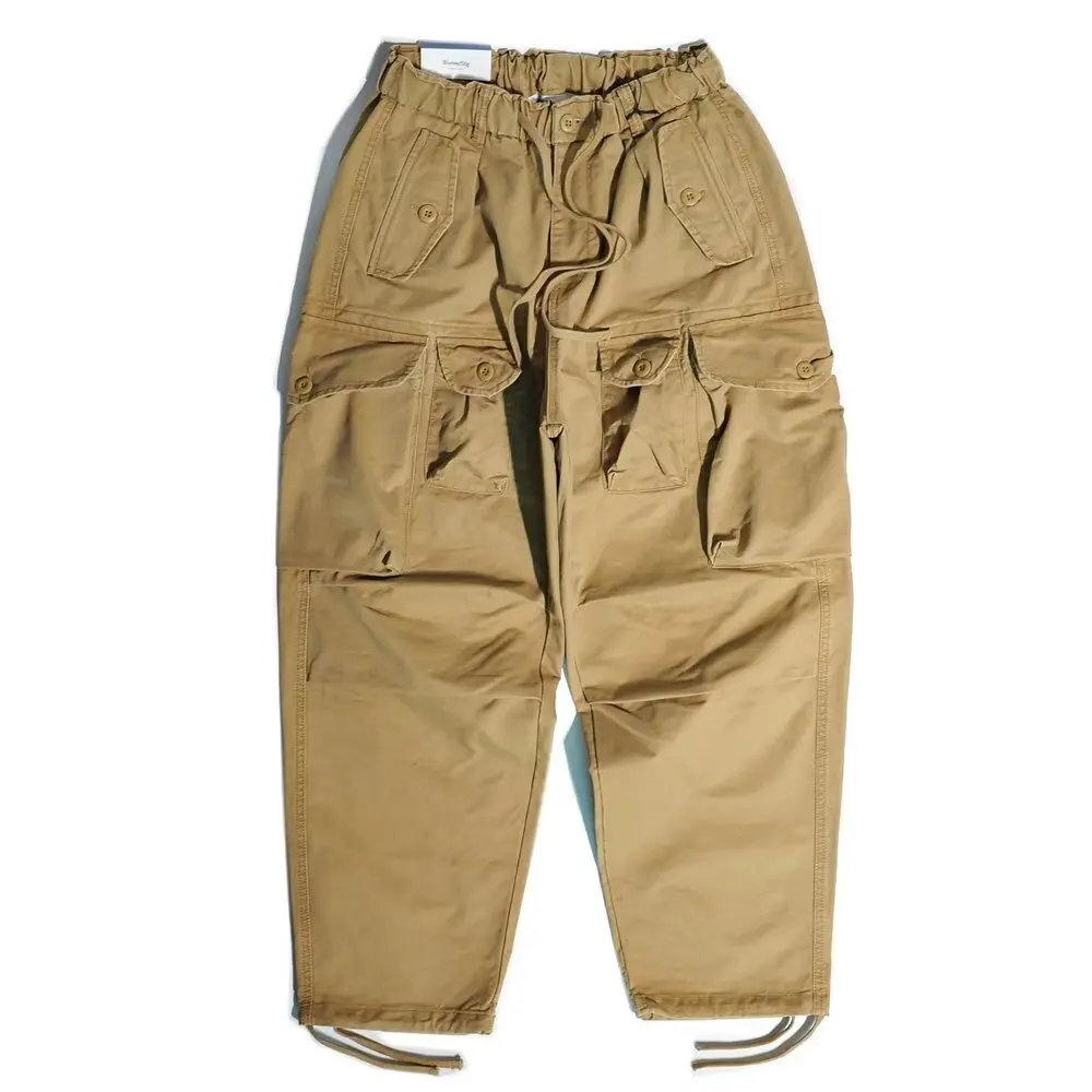 American Retro High Street Multi-pocket Mountain Overalls Summer Loose Straight Casual Wide-leg Leggings Men
