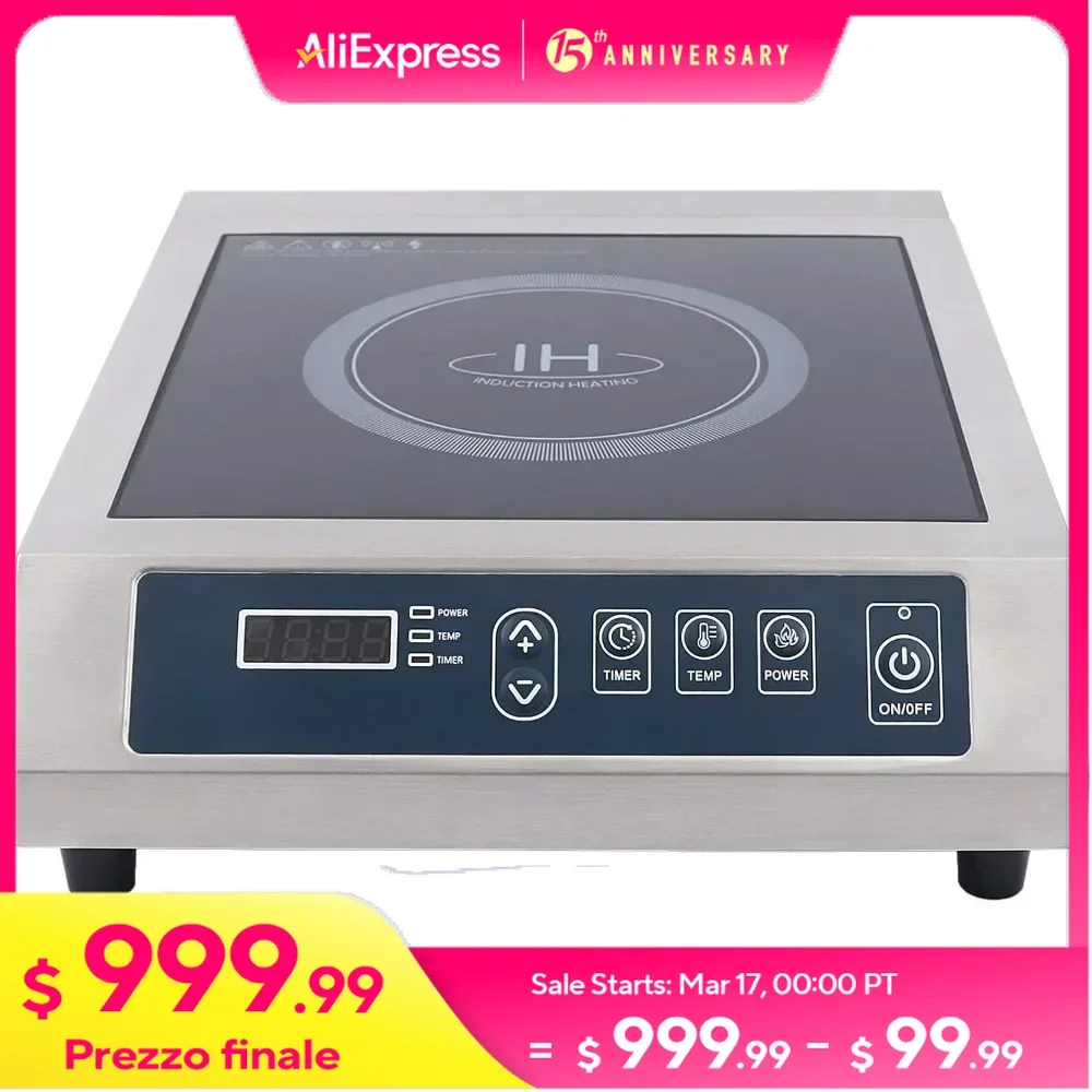 Induction Cooktop, 110V 1800W Portable Countertop Burner Thick Black Crystal Panel  for Pots, Flat Cookware