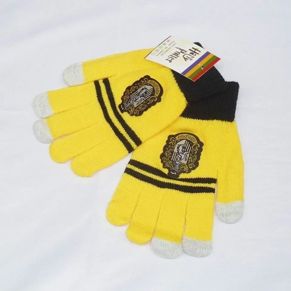 Guantes cálidos de Harry Potter para niños, Escuela de brujería y hechicería, Gryffindor, Cuervo, Kelly, Lytterin, Hufflepuff, regalo de juguete