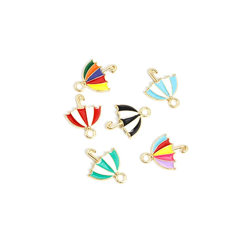 20pcs Summer Beach Colorful Sunshade Enamel Charms for DIY Trinkets Gifts Necklace Bracelet Earrings Cute Umbrella Pendants