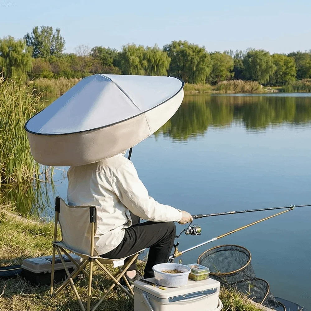 Practical Gift Nylon Hands Free Umbrella Hat Pongee UV Protection Sun Shade Cap Lightweight Portable Head Mount Umbrella Beach