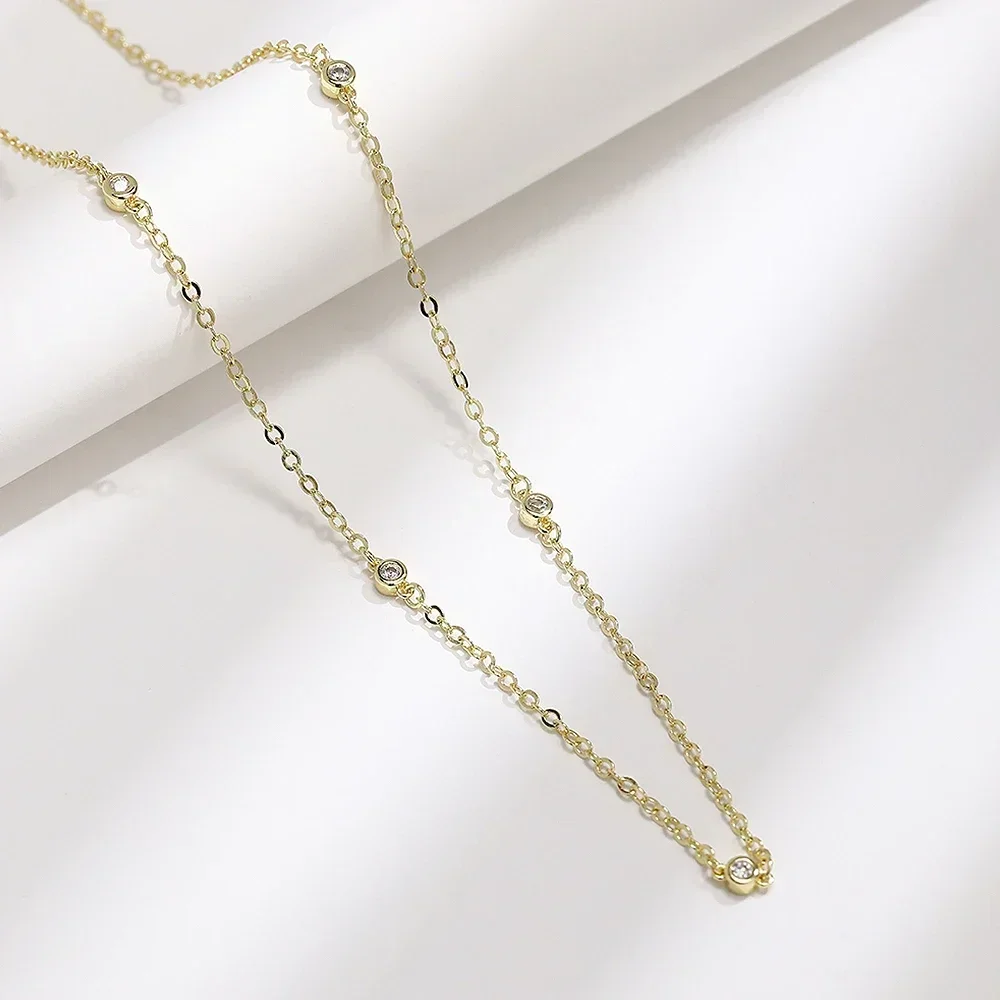 Huitan Fashion Versatile Gold Color Chain Choker Necklace for Women Daily Wear Fancy Neck Accessories Girl Gift Trendy Jewelry