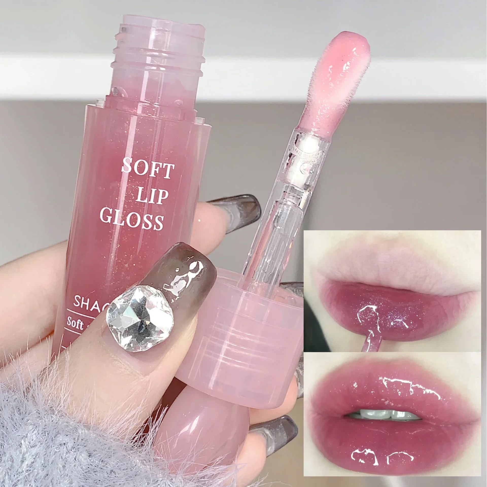 Impermeável Diamante Shimmer Pérola Lip Gloss, batom líquido espumante, duradouro hidratante, brilhante Lipgloss, maquiagem sexy lábio