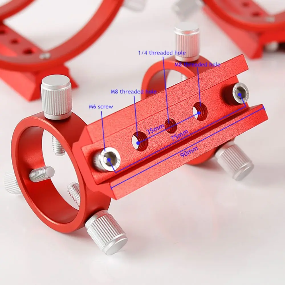 Rote Farbe Teleskophalterung Set Guiding Scope Ring Kit für Teleskoprohrdurchmesser 42/50/60/68/80/90/102 mm