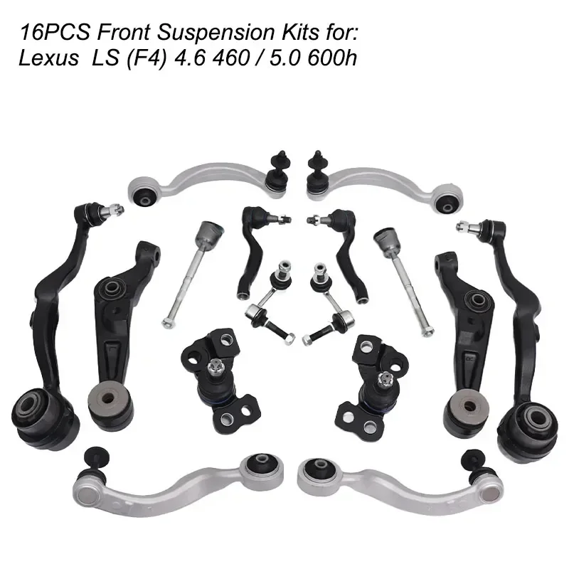 16PCS Front Suspension Control Arm Stabilizer Link Tie Rod Kits For Lexus LS460 LS460 AWD LS600H