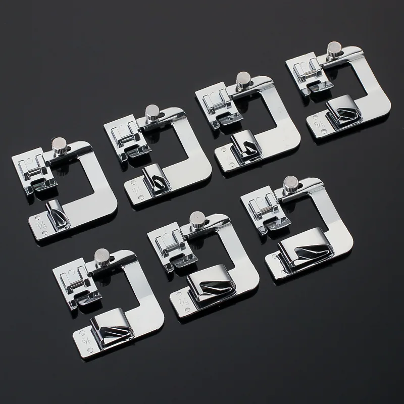 1 PCS 9-25mm Domestic Sewing Machine Presser Foot Rolled Hem Feet Set For Brother Singer Janome Sewing Accessories Tools