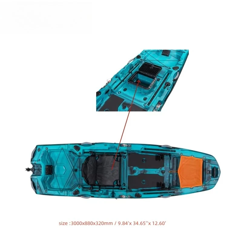 10 feet 3 meters long reliable high performance single sea fishing kayak with rudder system
