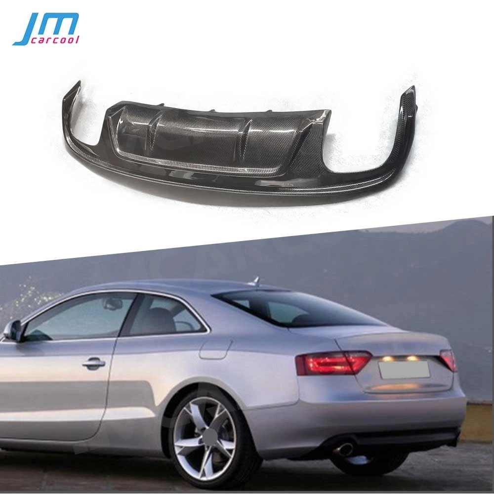 Carbon Fiber Car Rear Bumper Lip Diffuser Spoiler Body Kits For Audi A5 Sline S5 Coupe 2008-2011 FRP Black Cars Accessories