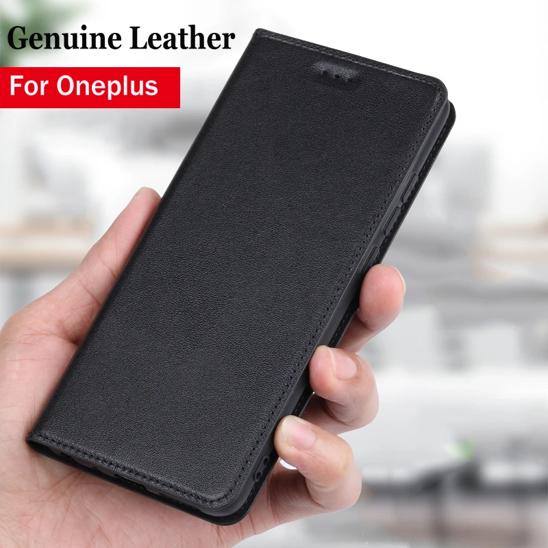 Genuine Leather Flip Case For oneplus 3 3T 5 5T 6 6T 7 7T 8T 9 10T 10 pro 11 Nord 2 3 CE 2T N10 N20 N100 Cover case stand