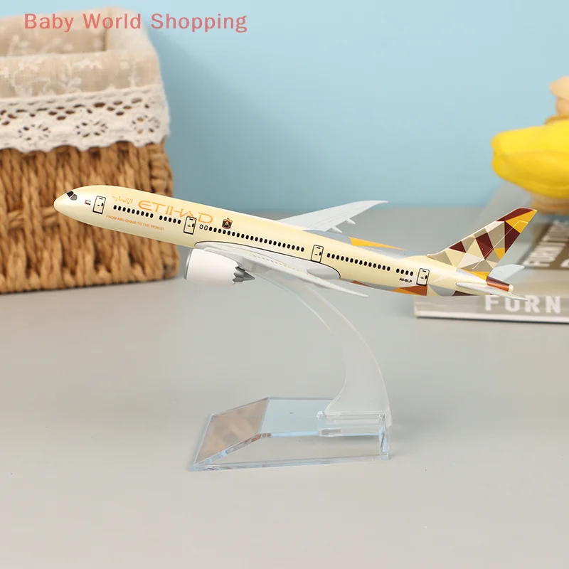 

16cm Boeing Etihad 787 Alloy Airplane Plane Model Toy Diecast Airplane Model For Gift Collection Kids Desk Accessorie