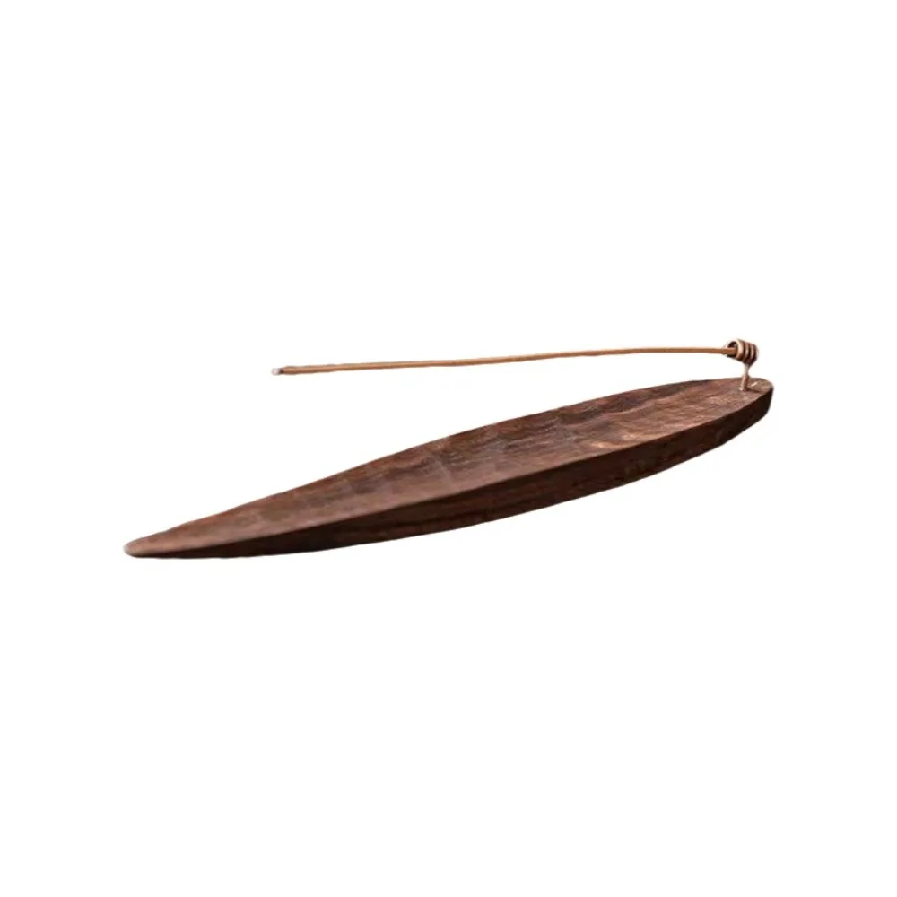 

Wooden Boat Incense Holder Bamboo Raft Design Retro Incense Burners Handmade Portable Burner Ash Catcher Home Decoration