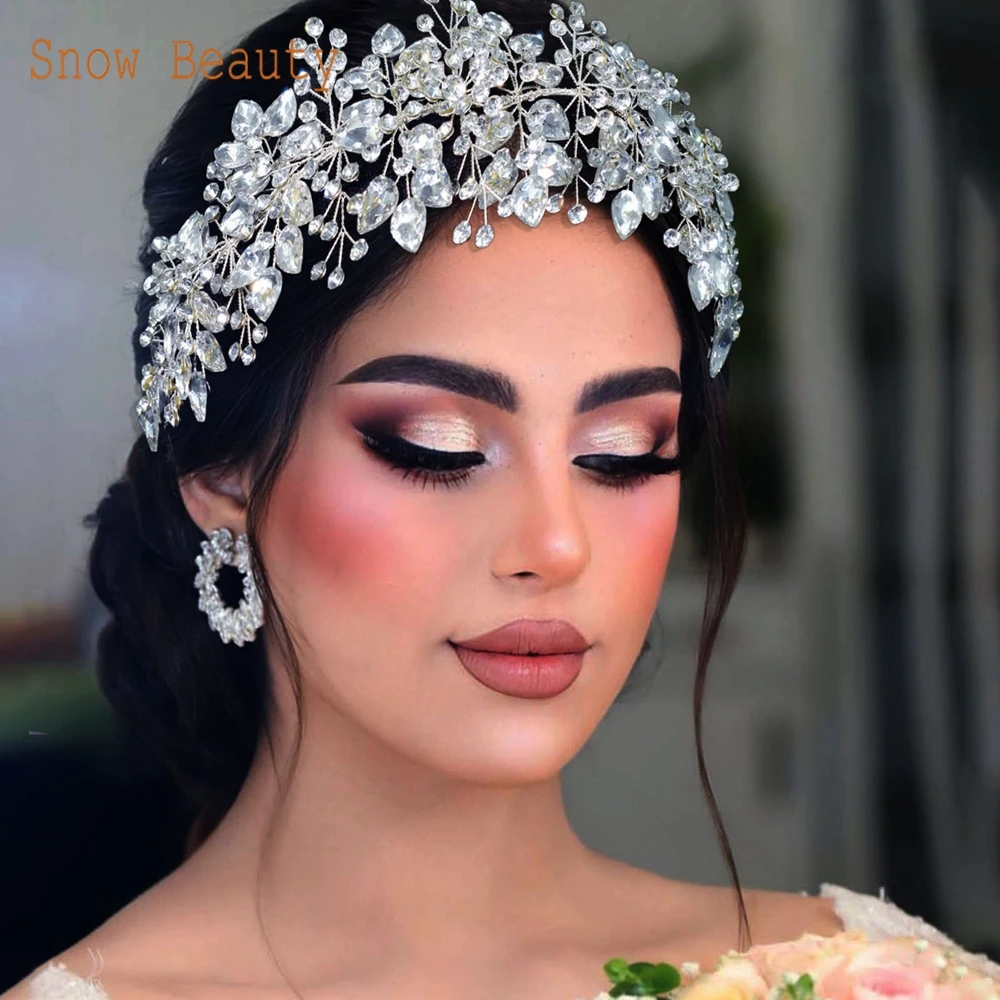 DZ068 Korean Bridal Hairband Rhinestone Wedding Headband for Women Tiara Hair Accessories Jewelry Gift New Bridal Headdress