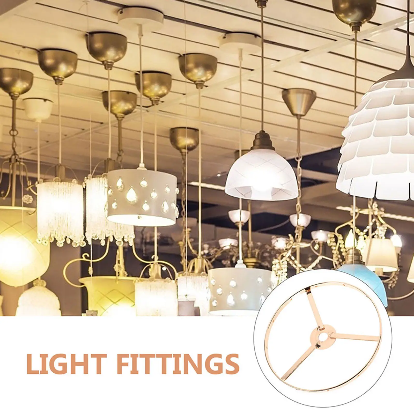 2Pcs Lampshade Frame E27 Round Wire Frame 15Cm DIY Lamp Shade Ring Iron Lampshade Making Kit for Table Floor Pendant Lamps Home