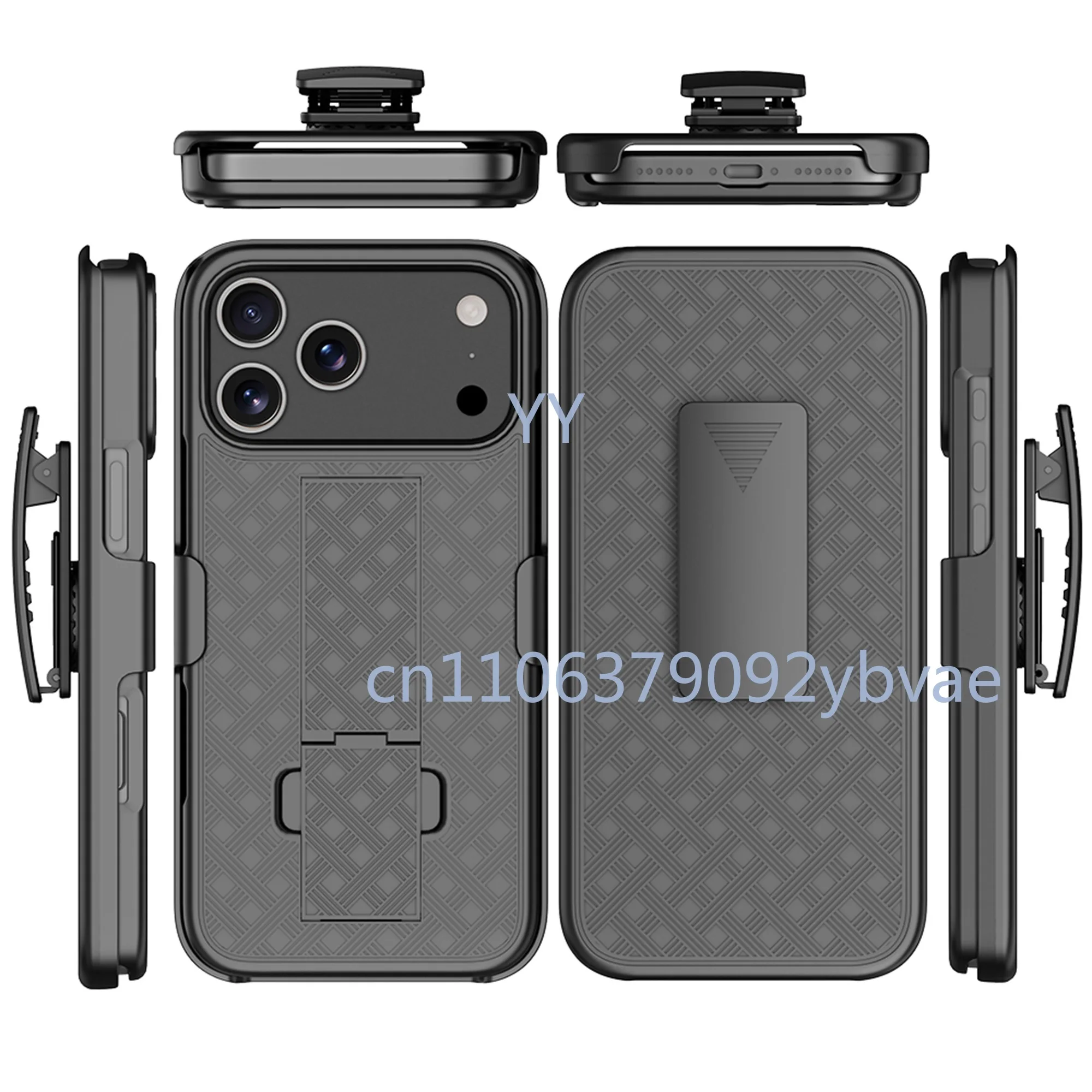 

2In1 Phone Shell Holster Combo Case W/ Kickstand Waist Belt Clip Phone Cover for IPhone Air 17 Pro Max