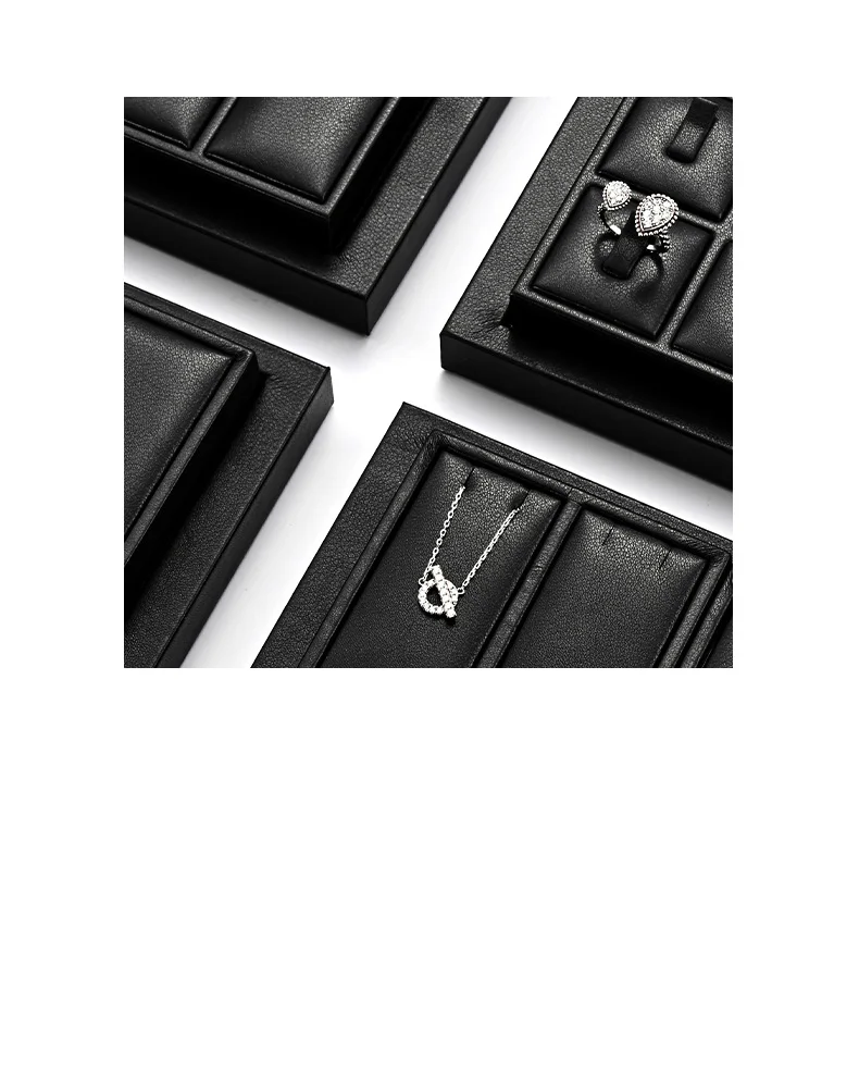 Oirlv Schwarzes Schmuck-Display-Set, Ladenvitrinen-Display-Requisiten für Halsketten, Armbänder, Ringe, Ohrringe, Armreifen, Dekorationsständer – Detail 4