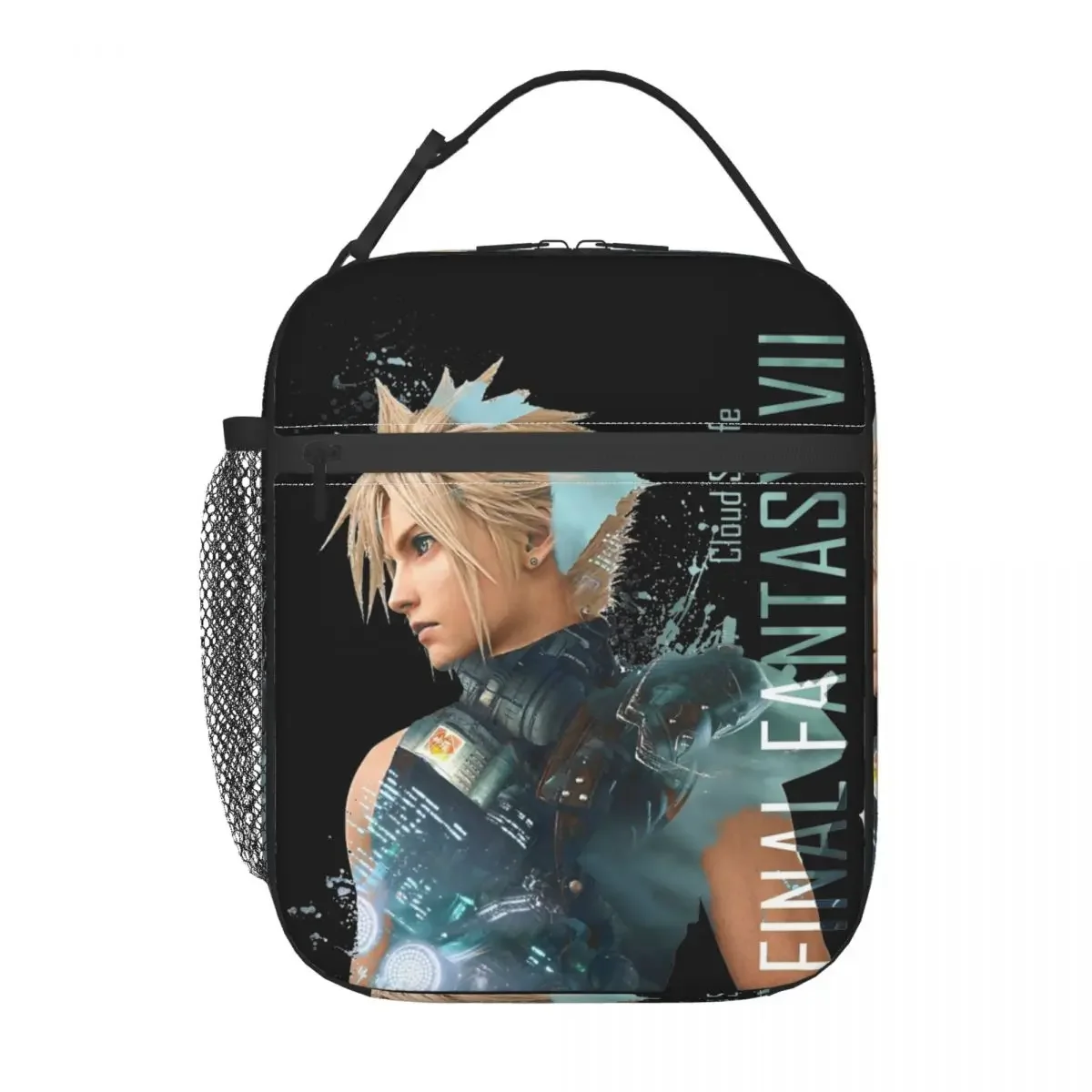 Cloud Strife Final Fantasy 7 Games Insulated Lunch Bag For School FF7 Food Storage Bag Portable Cooler Thermal Bento Box