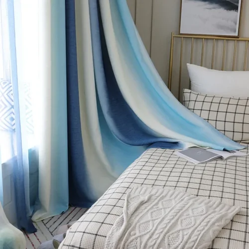 얇은 창 커튼, 버드나무 잎 커튼, 우아한 목가적인 스타일, 얇은 명주 그물 보일 커튼, 침실 주방 장식, 1 개 = 1 패널 