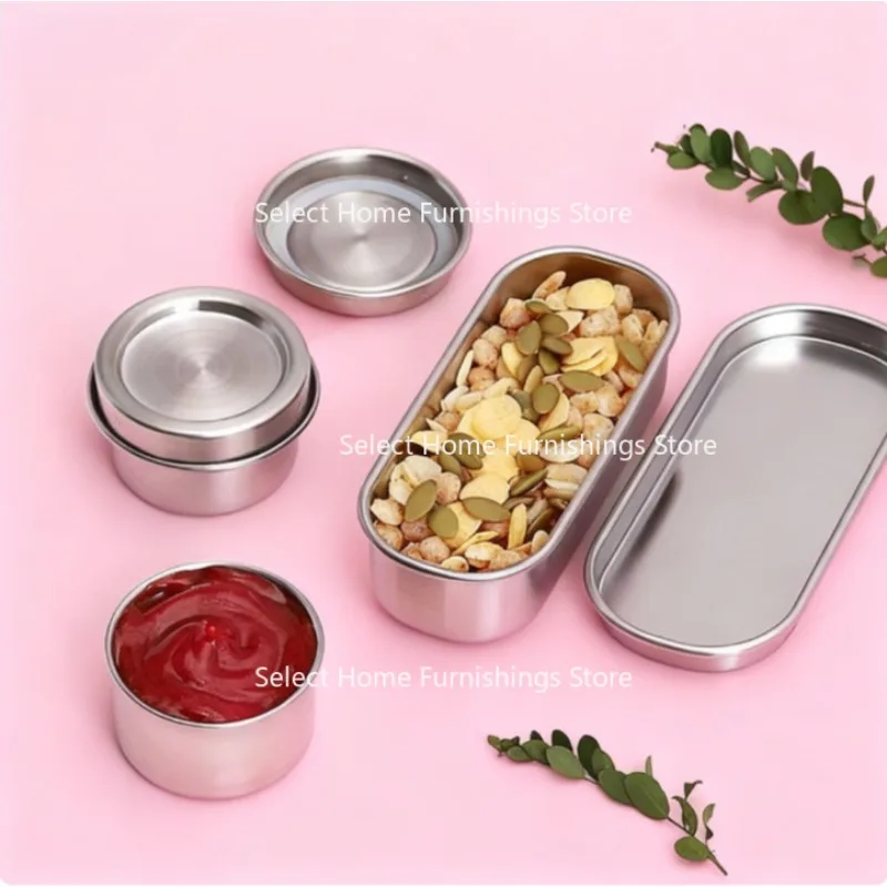 Suitable for Outdoor Portable Sauce Box 304 Stainless Steel Mini Storage Small Box Nut Tea Coffee Bean Powder Storage Tank