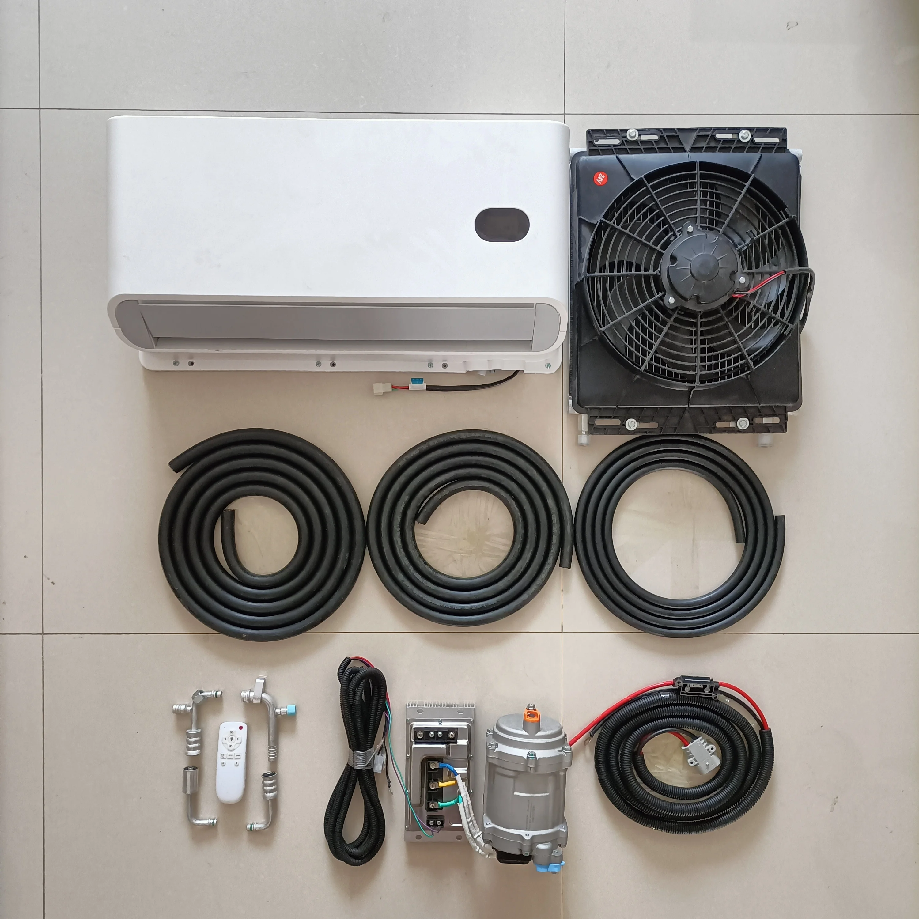 Split 12v 24v Ev Electric Vehicle Air Conditioning System, Truck RV Air Conditioning Parking Cooler