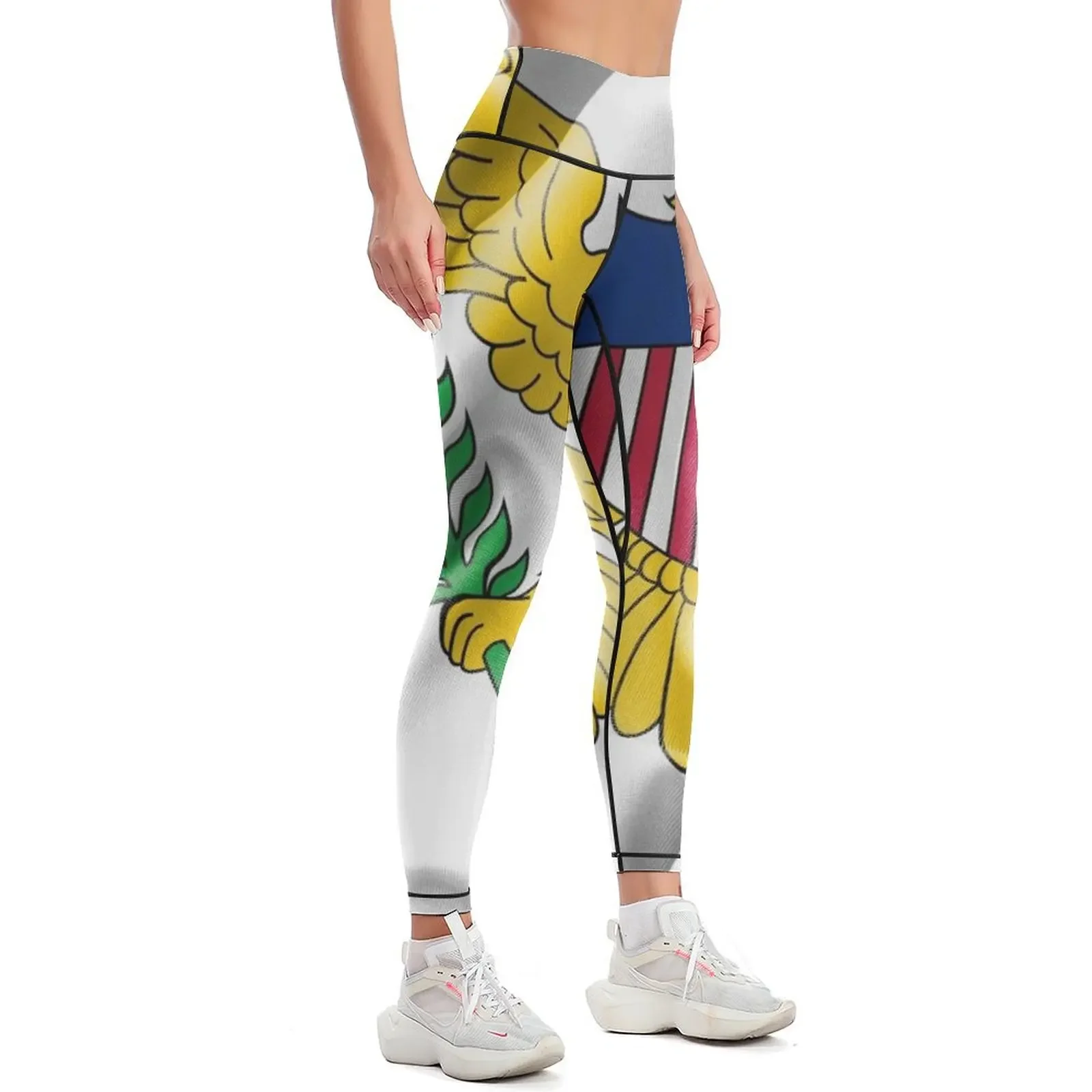 United States Virgin Islands Flag Leggings Women's trousers Women's push up for physical jogging pants Womens Leggings