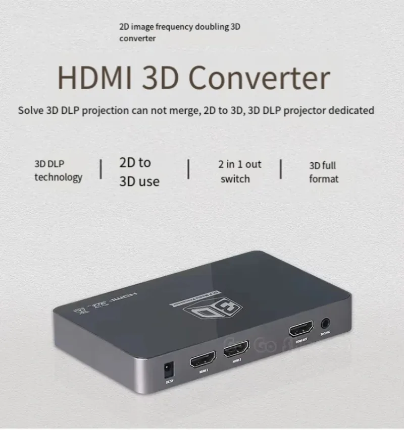 2D high definition movie left and right to 3D converter DLP projection frequency doubling 720p120HZ supports full format