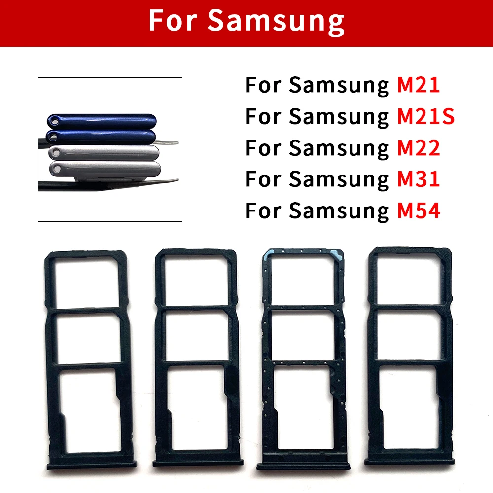 

New For Samsung M21 M21S M22 M31 M54 SIM Card Tray Slot Holder Adapter Socket Repair Parts