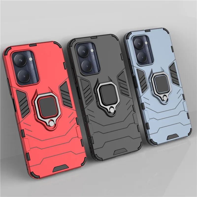 

For Realme C33 Case Armor Finger Ring Bracket Cases Bumper Kickstand Cover Realme C33 Case Realme C33 C35 C31 C30 C21Y C21 C25Y