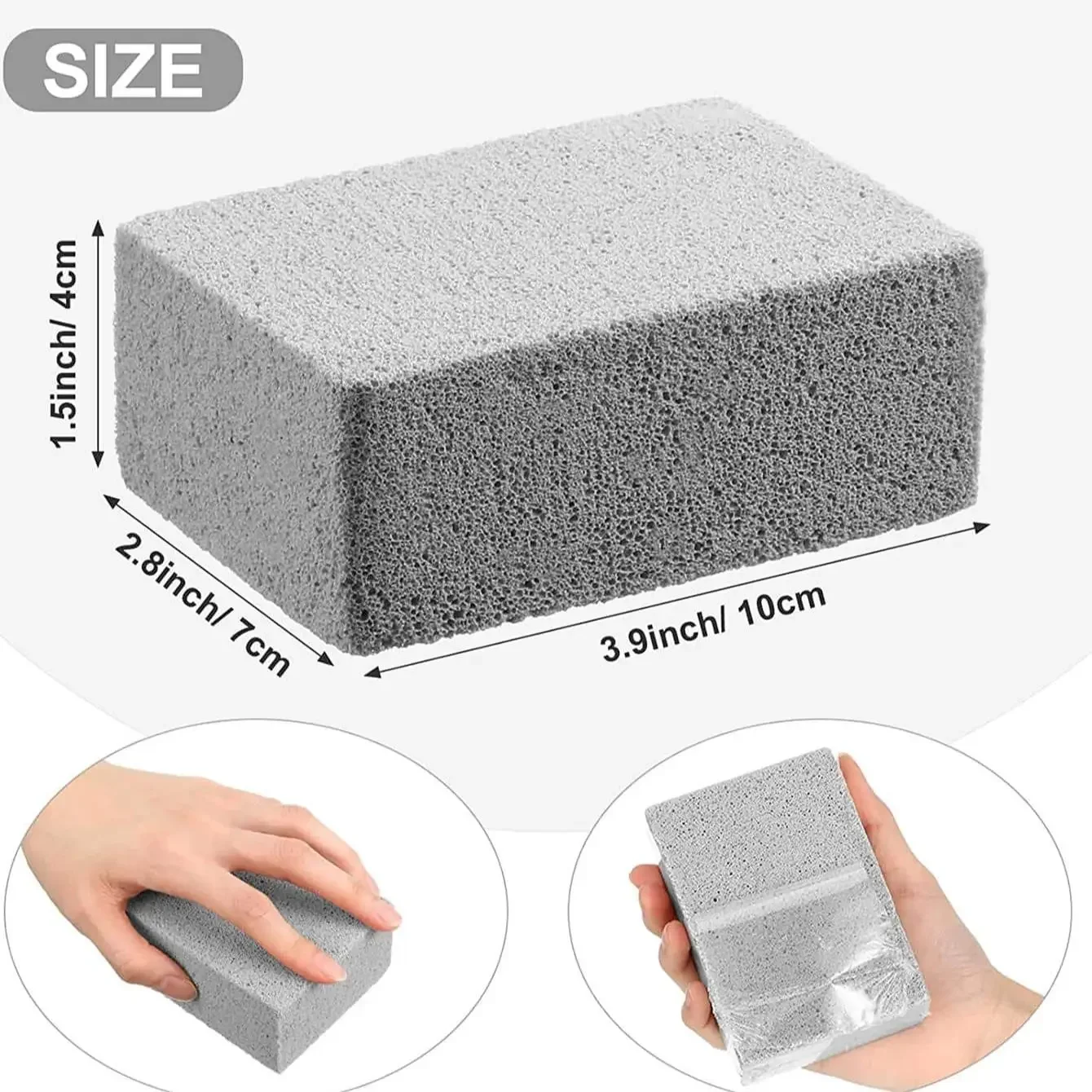 1/2pcs BBQ Grill Cleaning Brick, Handheld Stone Scraper for Barbecue Rack Stains Grease, Reusable Kitchen Cleaning Gadget