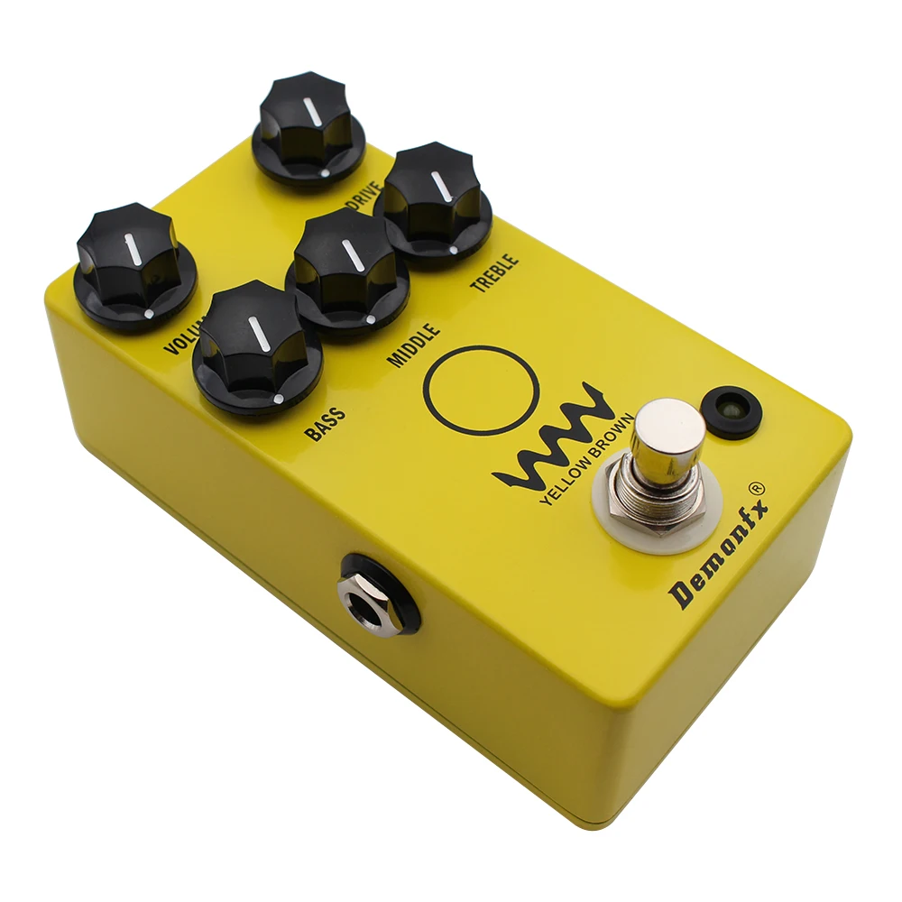 Demonfx Yellow Brown Overdrive Guitar Effect Pedal 5 Knobs Volume Drive Bass Middle Treble EQ Control True Bypass Analog Blues D