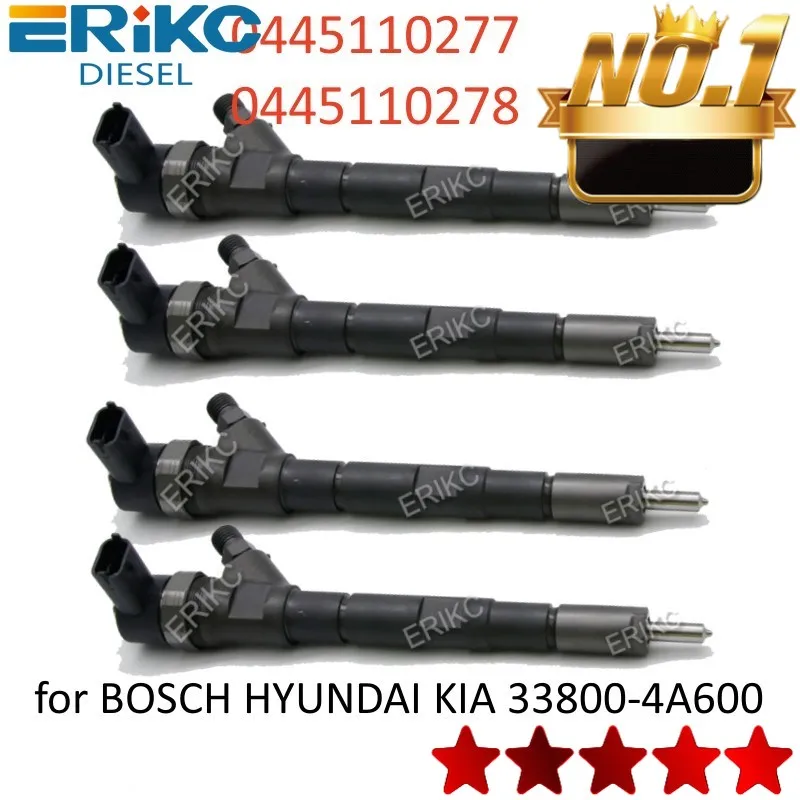 4PCS 0445110277 Common Rail Fuel Injector 0445110278 Auto Engine Sprayer 0986435181 for BOSCH HYUNDAI KIA 33800-4A600